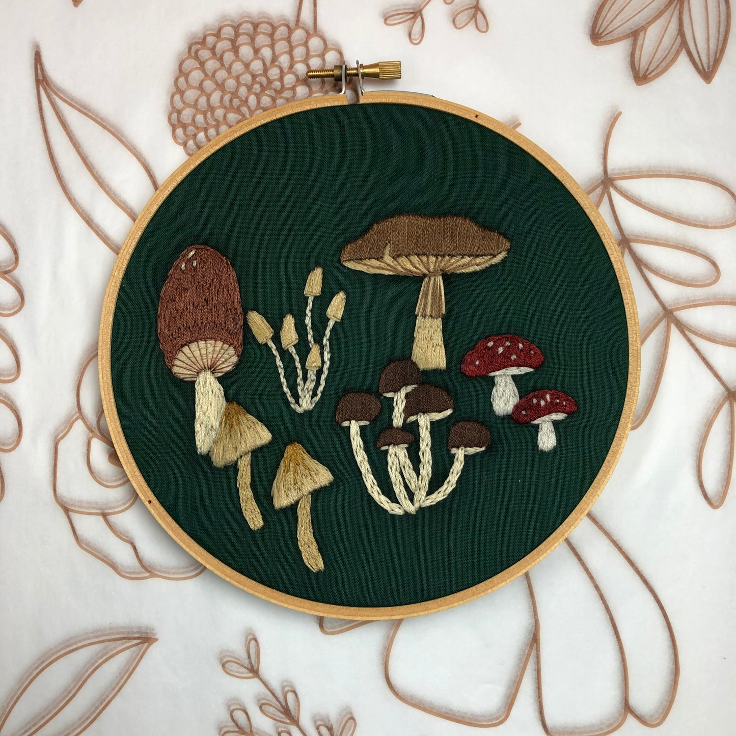 DIY Mushroom Embroidery. Peel Stick and Stitch Patterns